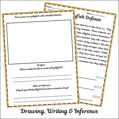 Jellyfish Defense | Short Reading Comprehension Creative Worksheet