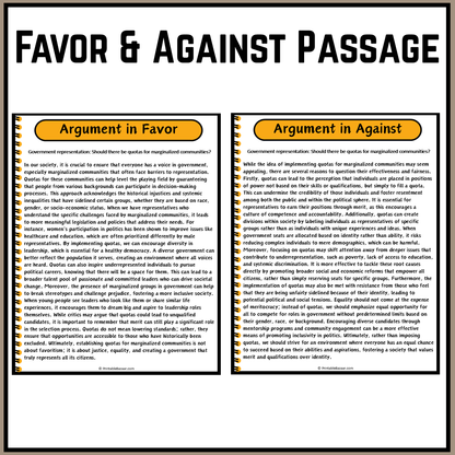 Government representation: Should there be quotas for marginalized communities? | Debate Case Study Worksheet