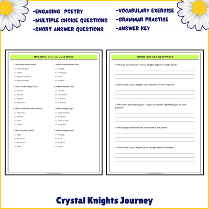 Crystal Knights Journey | Poem Grammar Worksheet Printable Activity