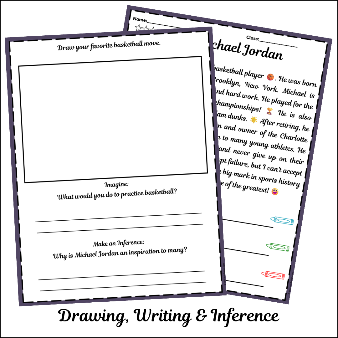 Michael Jordan | Short Reading Comprehension Creative Worksheet