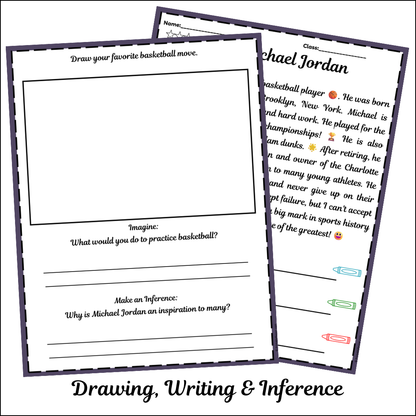 Michael Jordan | Short Reading Comprehension Creative Worksheet