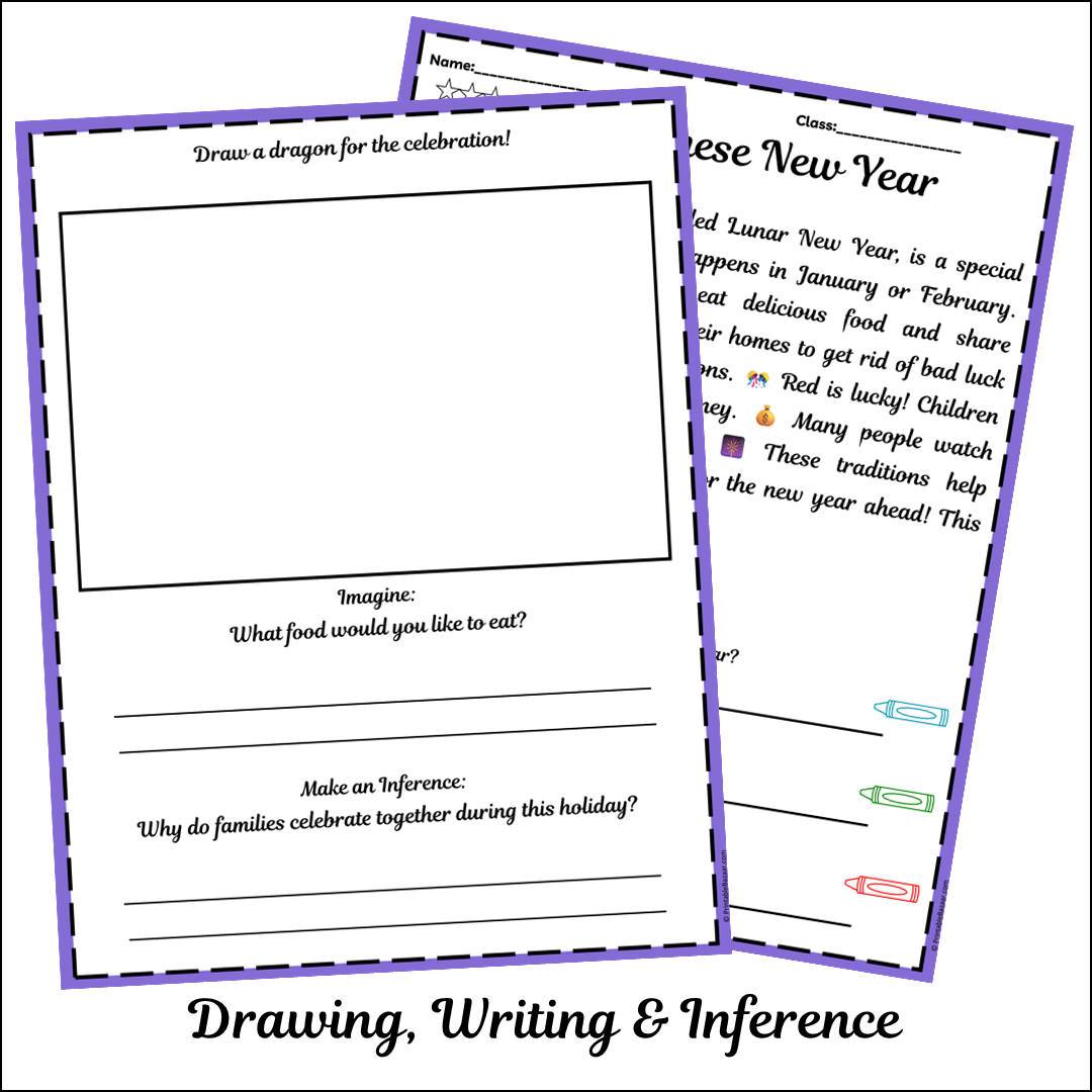 Chinese New Year | Short Reading Comprehension Creative Worksheet