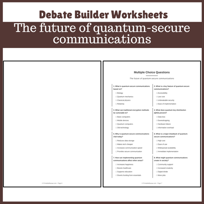 The future of quantum-secure communications | Favour and Against Worksheet Printable Activity