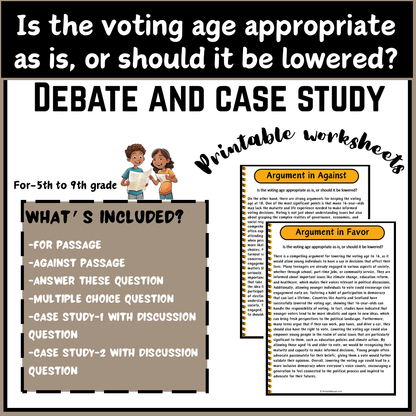 Is the voting age appropriate as is, or should it be lowered? | Debate Case Study Worksheet