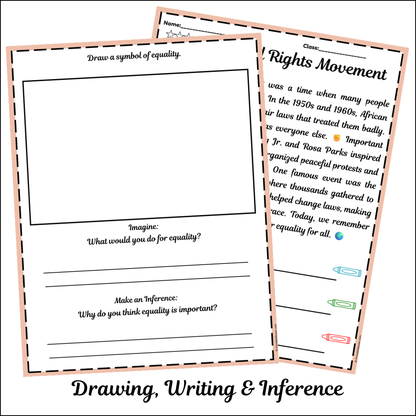 The Civil Rights Movement | Short Reading Comprehension Creative Worksheet