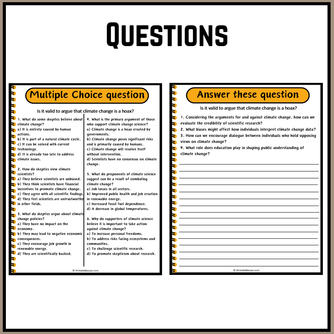 Is it valid to argue that climate change is a hoax? | Debate Case Study Worksheet