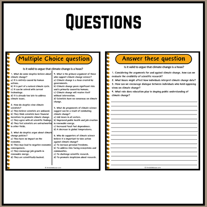 Is it valid to argue that climate change is a hoax? | Debate Case Study Worksheet