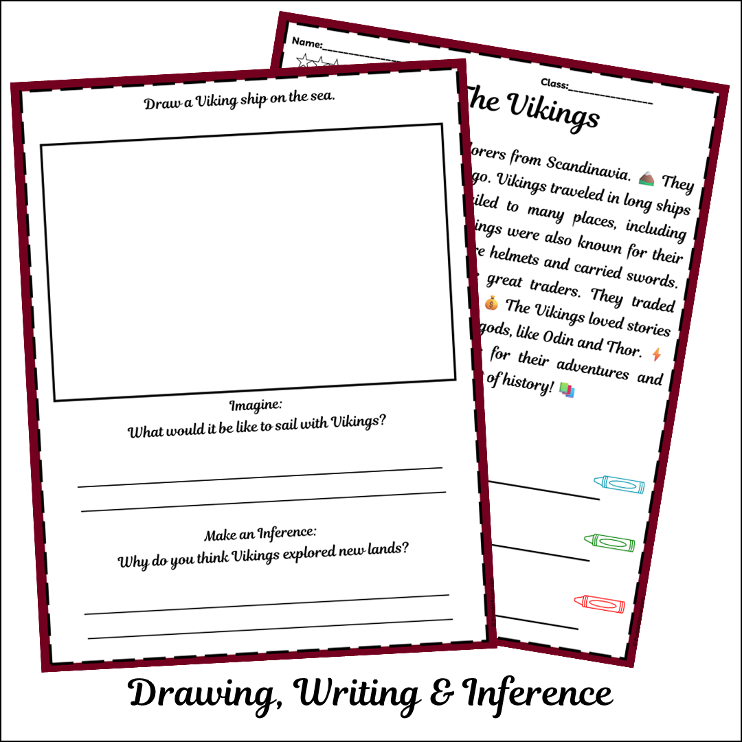 The Vikings | Short Reading Comprehension Creative Worksheet