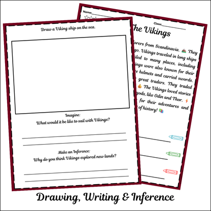 The Vikings | Short Reading Comprehension Creative Worksheet