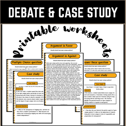 Should schools have open campus policies? | Debate Case Study Worksheet