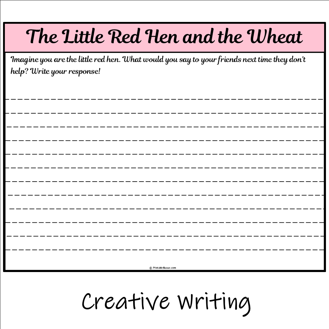 The Little Red Hen and the Wheat | Main Idea and Supporting Details Reading Passage and Questions