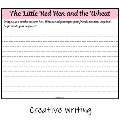 The Little Red Hen and the Wheat | Main Idea and Supporting Details Reading Passage and Questions