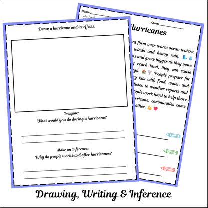 Hurricanes | Short Reading Comprehension Creative Worksheet