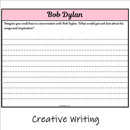 Bob Dylan | Main Idea and Supporting Details Reading Passage and Questions