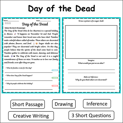 Day of the Dead | Short Reading Comprehension Creative Worksheet