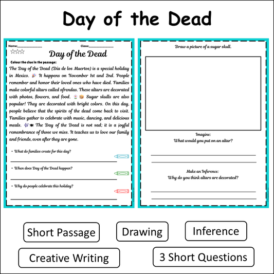Day of the Dead | Short Reading Comprehension Creative Worksheet