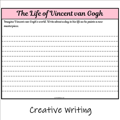 The Life of Vincent van Gogh | Main Idea and Supporting Details Reading Passage and Questions