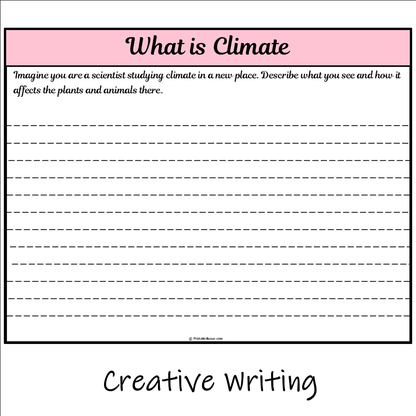 What is Climate | Main Idea and Supporting Details Reading Passage and Questions