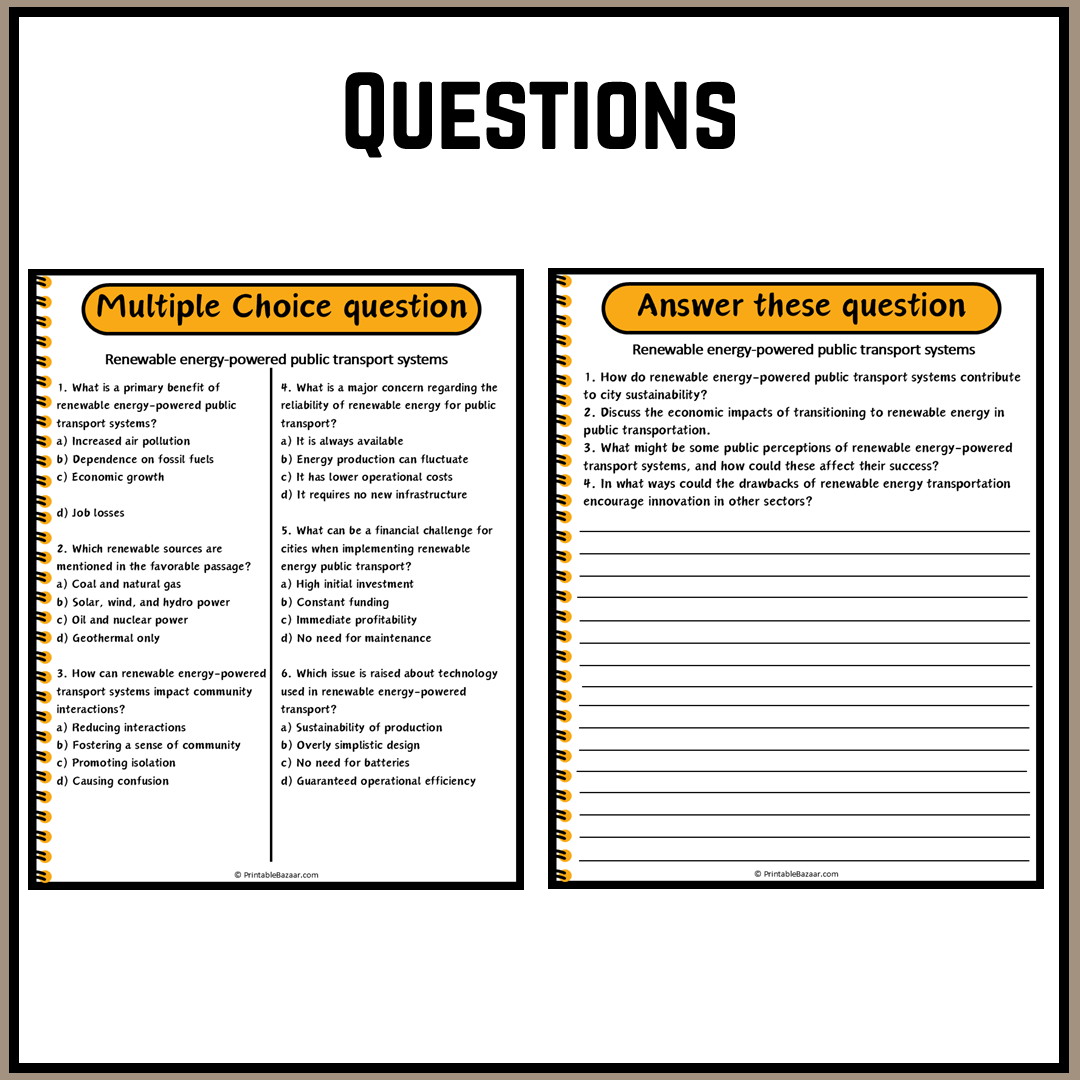 Renewable energy-powered public transport systems | Debate Case Study Worksheet