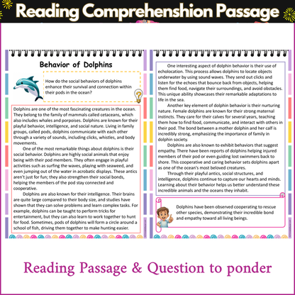 Behavior of Dolphins | Reading Comprehension Passage and Questions