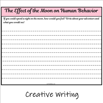 The Effect of the Moon on Human Behavior | Main Idea and Supporting Details Reading Passage and Questions