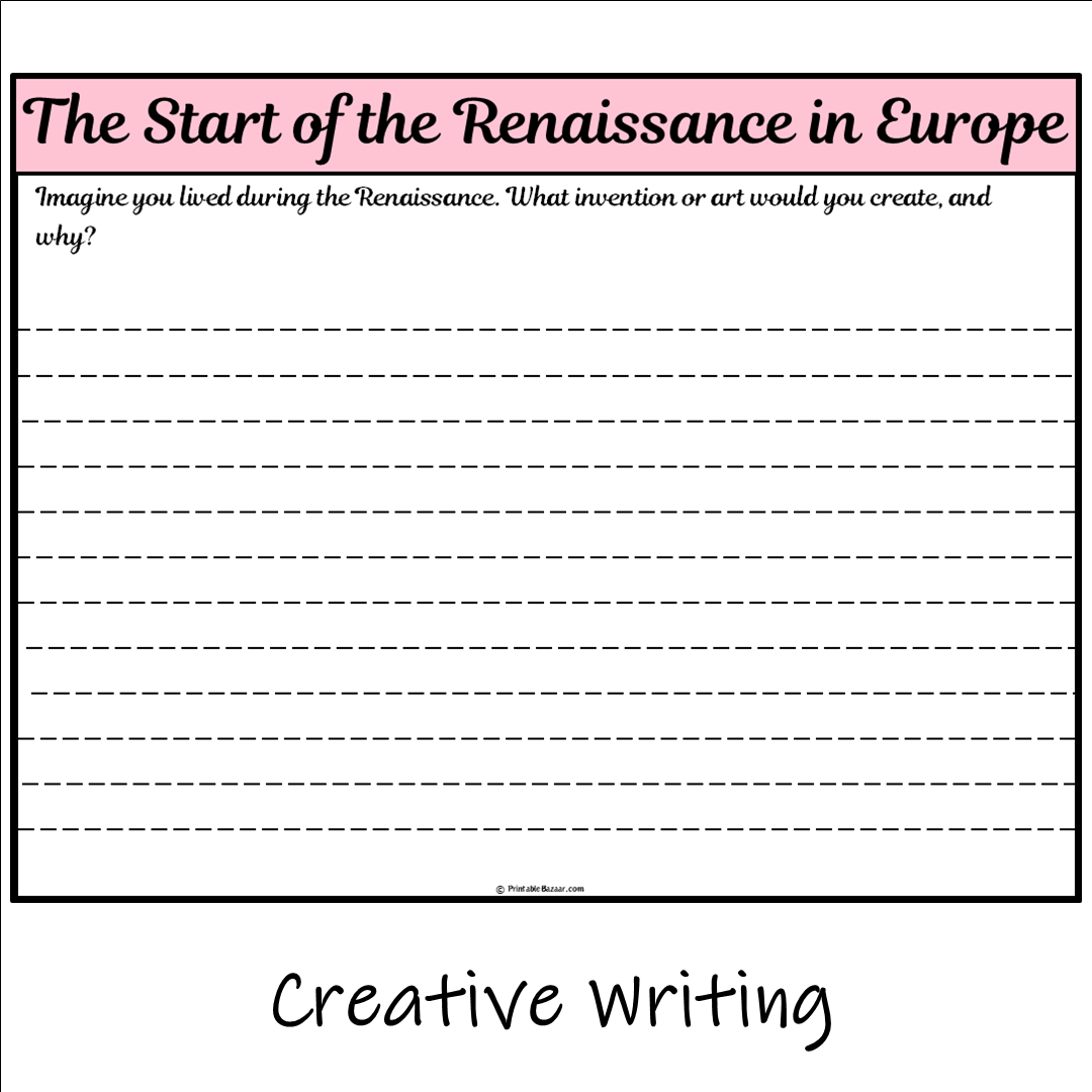 The Start of the Renaissance in Europe | Main Idea and Supporting Details Reading Passage and Questions