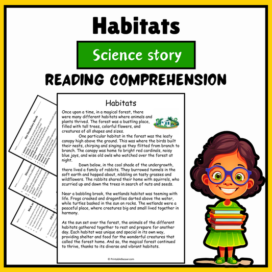 Habitats | Science Story Reading Comprehension Activity