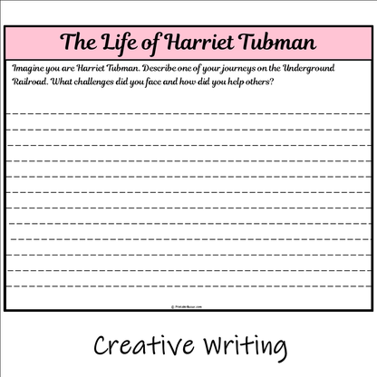 The Life of Harriet Tubman | Main Idea and Supporting Details Reading Passage and Questions