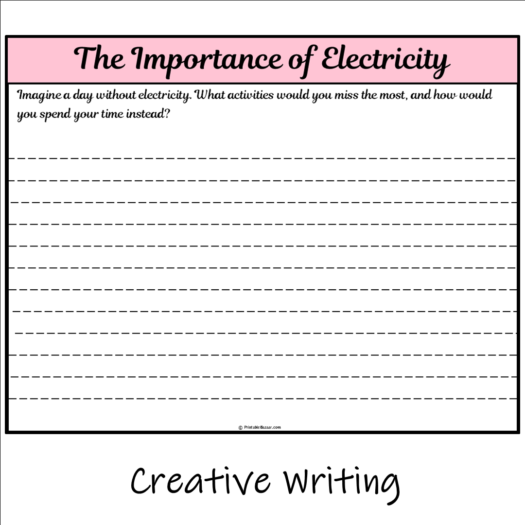 The Importance of Electricity | Main Idea and Supporting Details Reading Passage and Questions