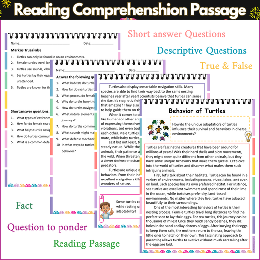 Behavior of Turtles | Reading Comprehension Passage and Questions