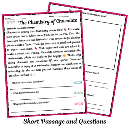 The Chemistry of Chocolate | Short Reading Comprehension Creative Worksheet