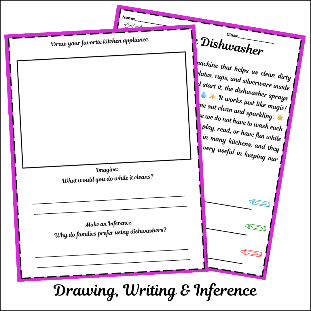 The Dishwasher | Short Reading Comprehension Creative Worksheet