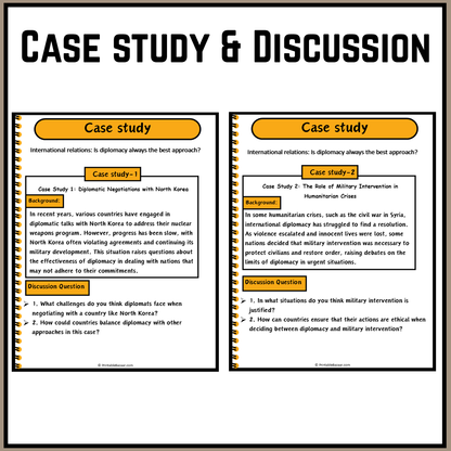 International relations: Is diplomacy always the best approach? | Debate Case Study Worksheet