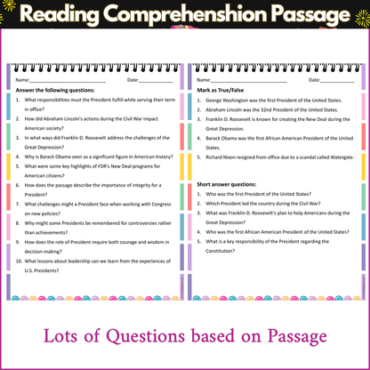 United States Presidents | Reading Comprehension Passage and Questions