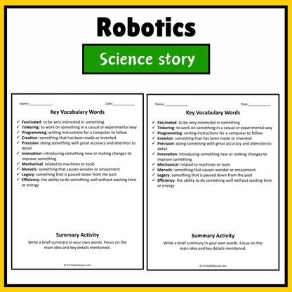 Robotics | Science Story Reading Comprehension Activity