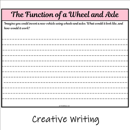 The Function of a Wheel and Axle | Main Idea and Supporting Details Reading Passage and Questions