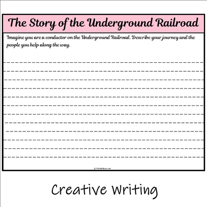 The Story of the Underground Railroad | Main Idea and Supporting Details Reading Passage and Questions