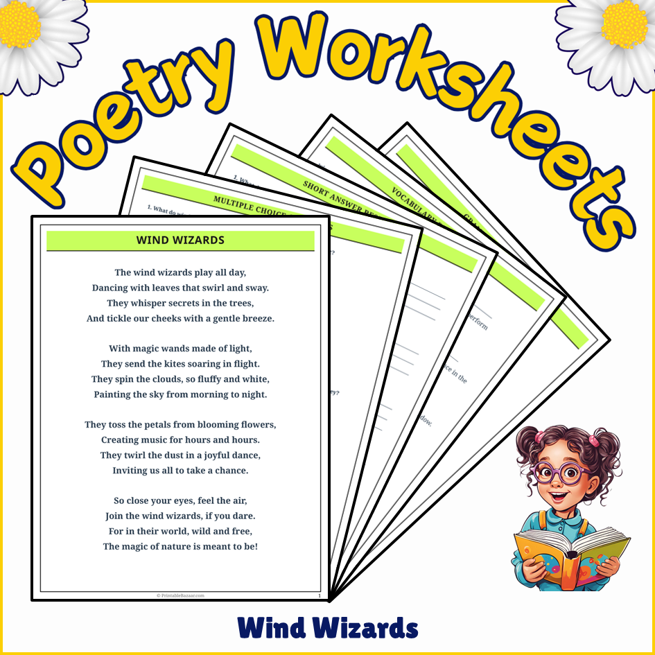 Wind Wizards | Poem Grammar Worksheet Printable Activity