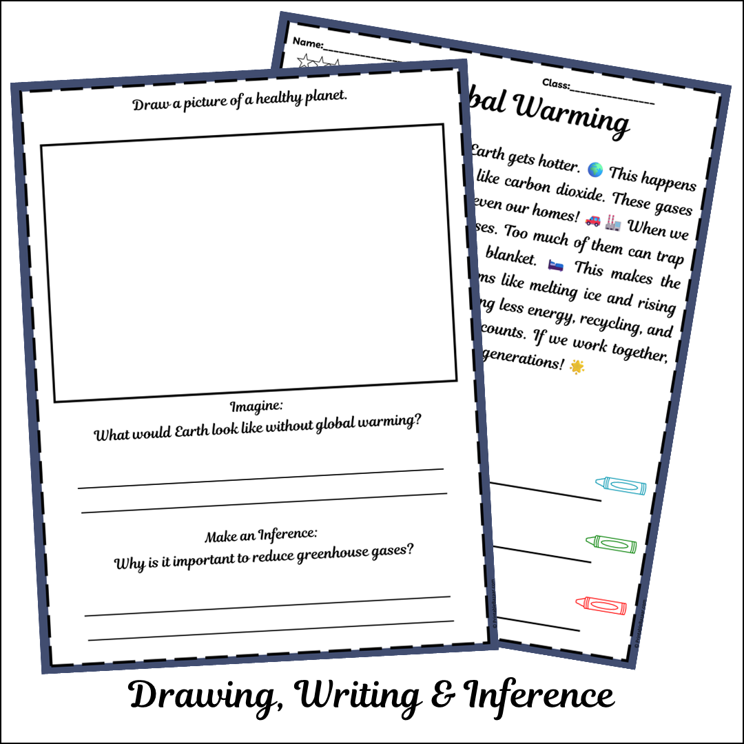 Global Warming | Short Reading Comprehension Creative Worksheet