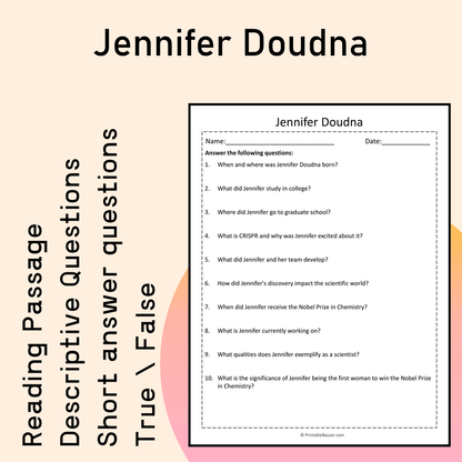 Jennifer Doudna | Reading Comprehension Passage Printable Activity
