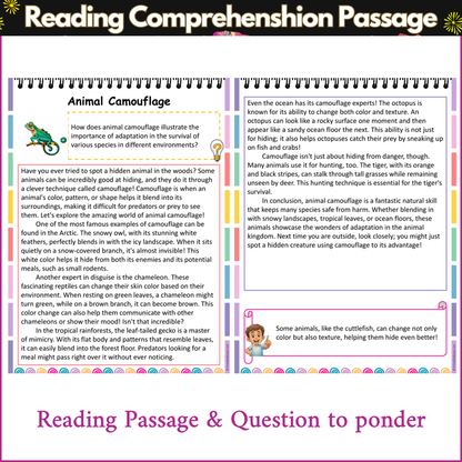 Animal Camouflage | Reading Comprehension Passage and Questions