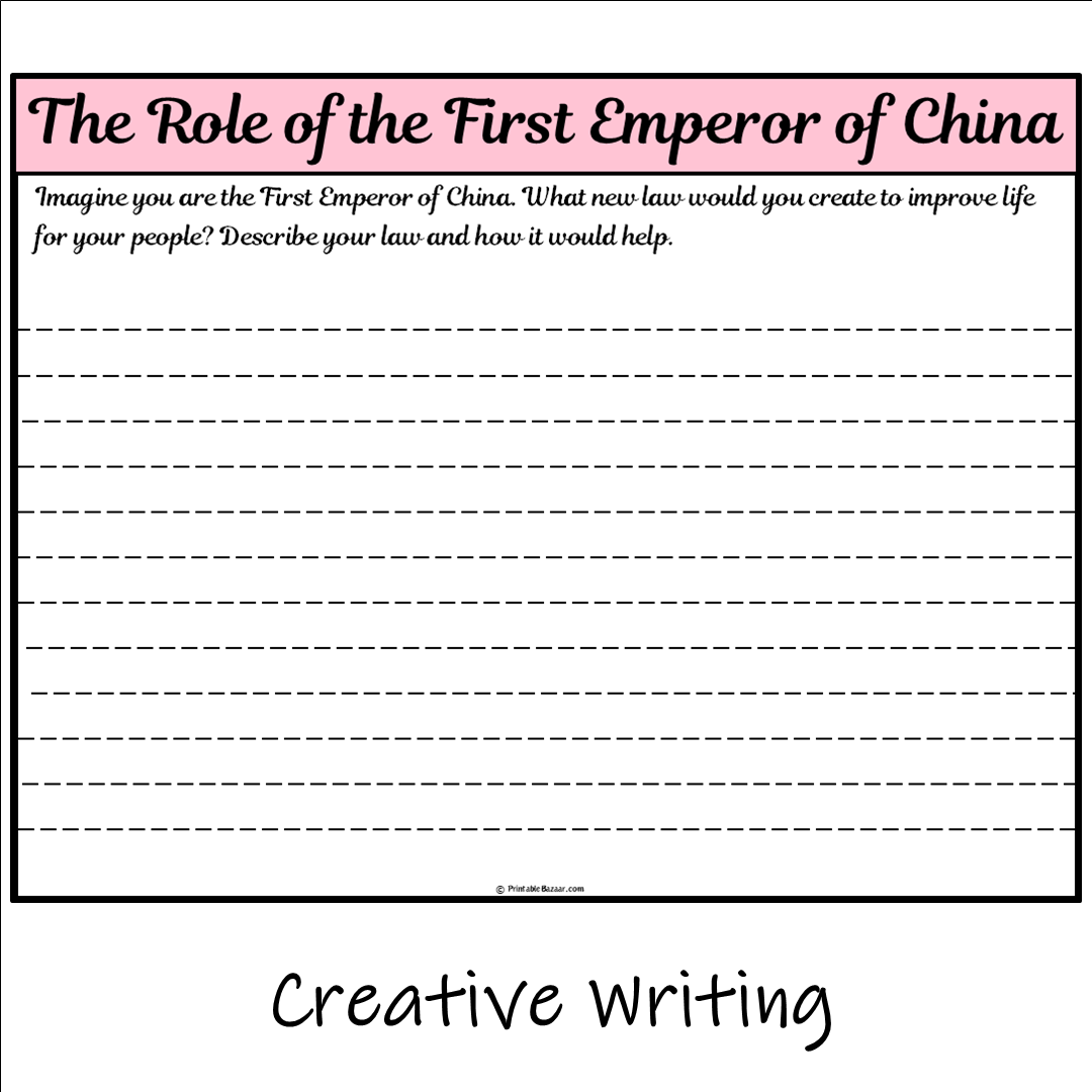 The Role of the First Emperor of China | Main Idea and Supporting Details Reading Passage and Questions