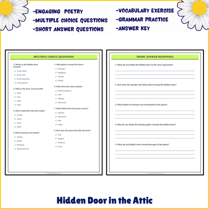 Hidden Door in the Attic | Poem Grammar Worksheet Printable Activity