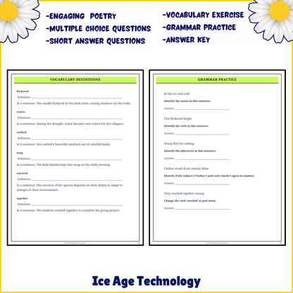 Ice Age Technology | Poem Grammar Worksheet Printable Activity