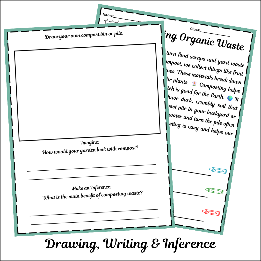 Composting Organic Waste | Short Reading Comprehension Creative Worksheet
