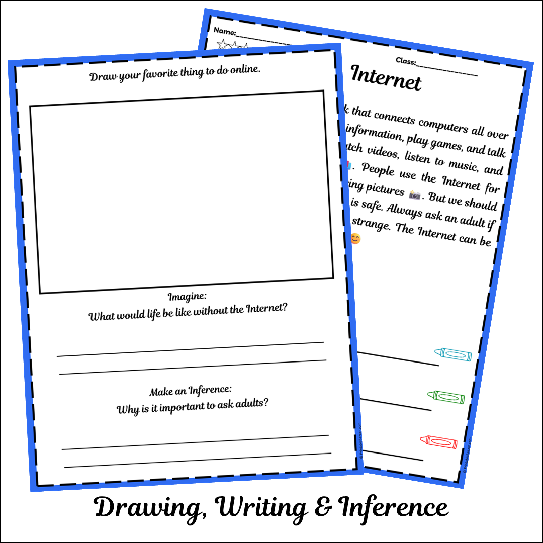 Internet | Short Reading Comprehension Creative Worksheet