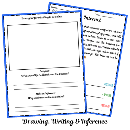 Internet | Short Reading Comprehension Creative Worksheet