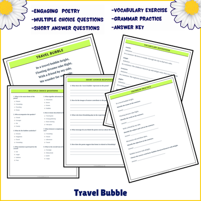 Travel Bubble | Poem Grammar Worksheet Printable Activity