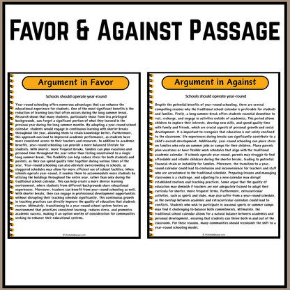 Schools should operate year-round | Debate Case Study Worksheet