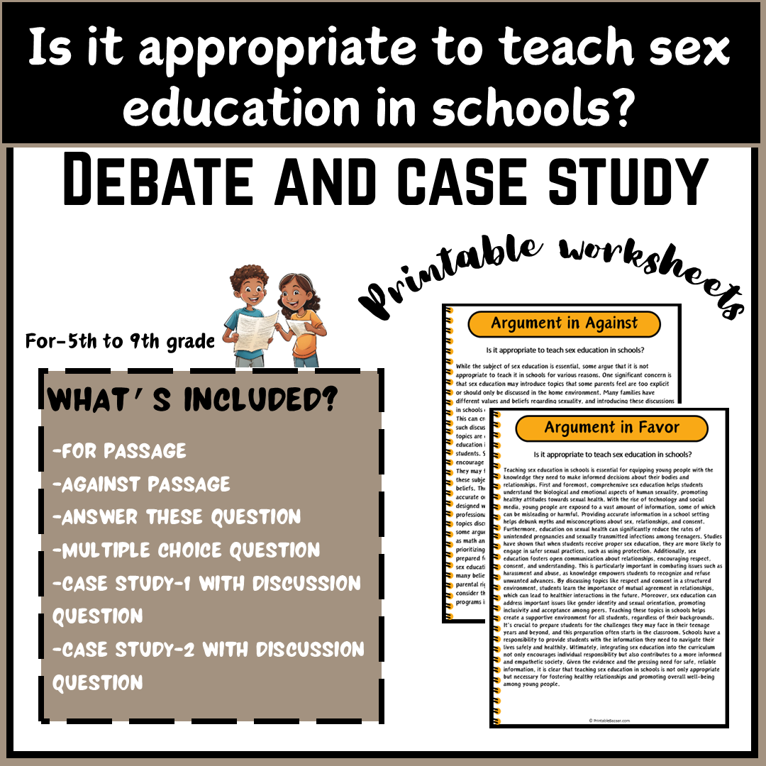 Is it appropriate to teach sex education in schools? | Debate Case Study Worksheet